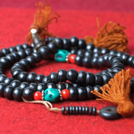 Rosenholz Halskette Gebetskette aus Indien Buddha Dharma Delhi 139b