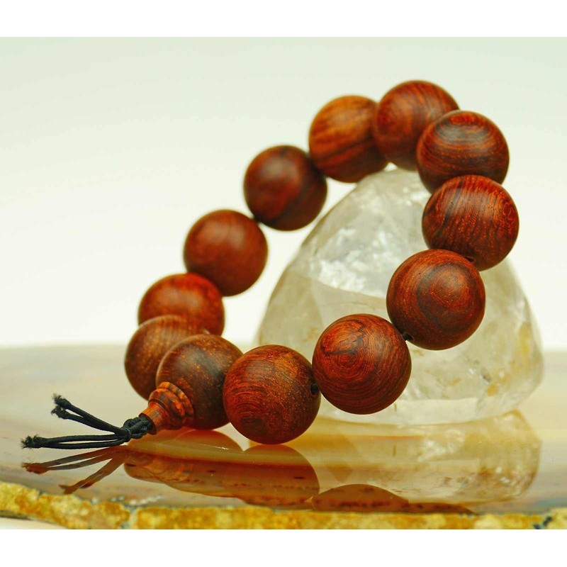 Ball bracelet with genuine rosewood beads