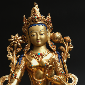 Grüne Tara Statue "Top Qualität" Buddha Nepal (11,5 Kg) Gold Meisterstück Unikat