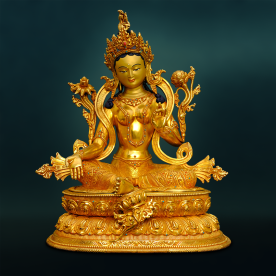 gruene Tara gold wundervolle Buddha Statue Nepalbuddha Nepal beste Qualität vergoldete Tara Figur Kunsthandwerk