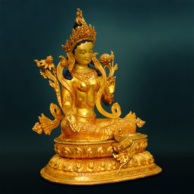 Chenrezig Buddha Gold Statue Nepal Mitgefühl Gross Avalokiteshvara 76cm "feine Qualität" tibetischer Buddhismus