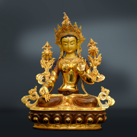 kunsthandwerk Weiße Tara statue gold figur nepal Kunst Statuenhandwerk Nepalbuddha