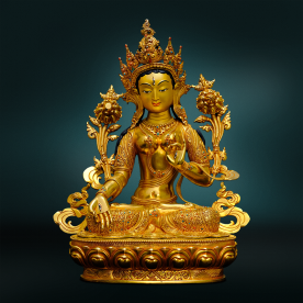 Buddha kunsthandwerk Weiße Tara statue gold figur nepal Kunst Statuenhandwerk Nepalbuddha