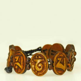 Beautiful bracelet of dark brown colored bone