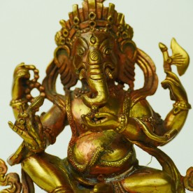 Detaillierte Ganesha Statur aus Kupfer in feiner Qualität